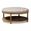 Baxton Studio Ambroise Light Beige Ottoman