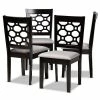 Baxton Studio Peter Dining Chair 4-piece Set Gray Walnut Brown