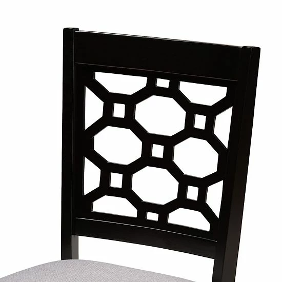 Baxton Studio Peter Dining Chair 4-piece Set Gray Walnut Brown 3 Baxton Studio Peter Dining Chair 4-piece Set Gray Walnut Brown - Image 3