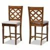 Baxton Studio Ramiro Counter Stool 2-piece Set Sand Dark Brown