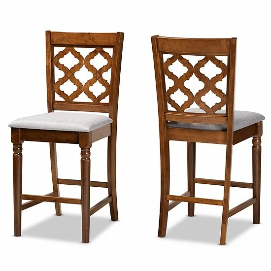 Baxton Studio Ramiro Counter Stool 2-piece Set Sand Dark Brown 1 Baxton Studio Ramiro Counter Stool 2-piece Set Sand Dark Brown