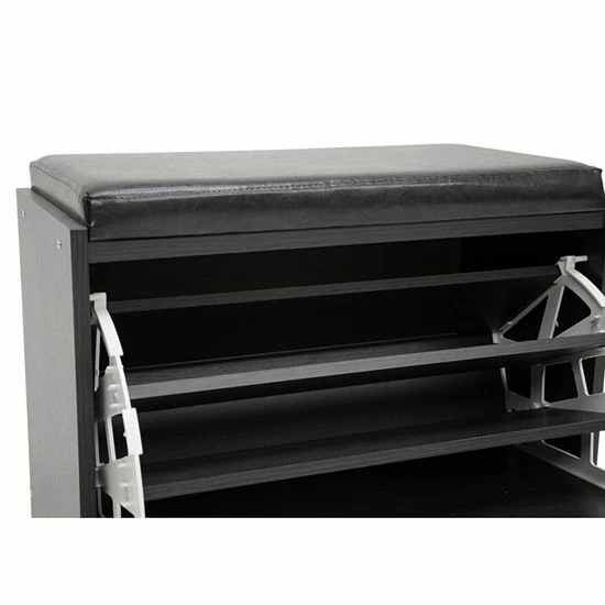 Baxton Studio Faux-Leather Shoe Rack Bench 3 Baxton Studio Faux-Leather Shoe Rack Bench - Image 3