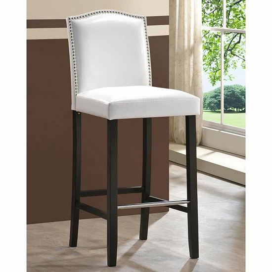 Baxton Studio 2-piece Libra Bar Stool Set White 6 Baxton Studio 2-piece Libra Bar Stool Set White - Image 6
