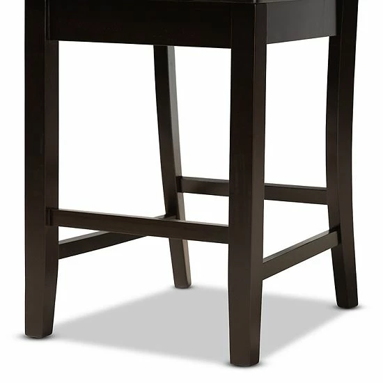 Baxton Studio Fenton Counter Stool 2-piece Set Dark Brown 5 Baxton Studio Fenton Counter Stool 2-piece Set Dark Brown - Image 5
