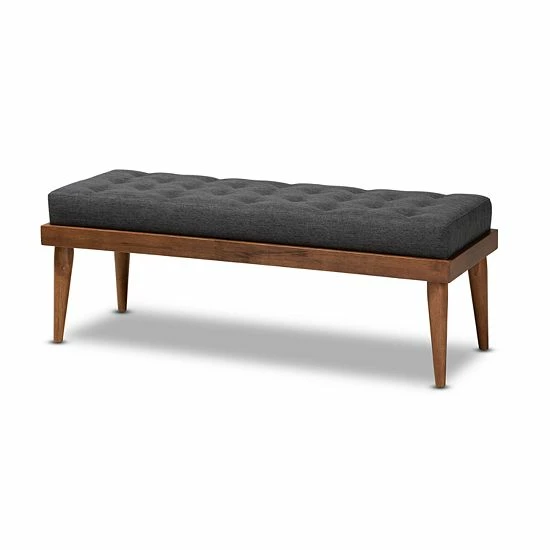 Baxton Studio Linus Bench Beige 7 Baxton Studio Linus Bench Beige - Image 7