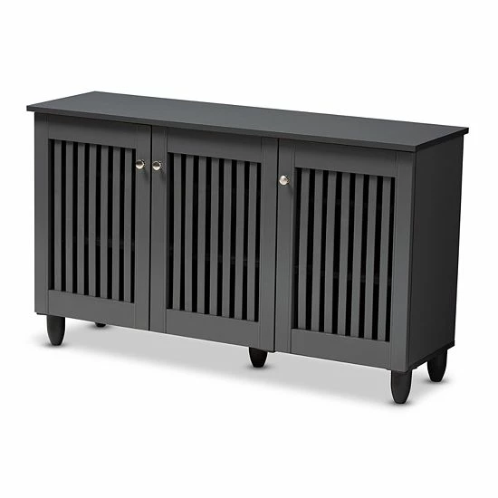 Baxton Studio Fernanda Charcoal Shoe Cabinet 1 Baxton Studio Fernanda Charcoal Shoe Cabinet