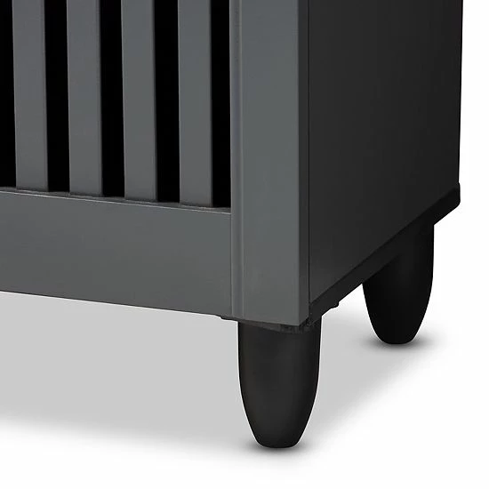 Baxton Studio Fernanda Charcoal Shoe Cabinet 4 Baxton Studio Fernanda Charcoal Shoe Cabinet - Image 4