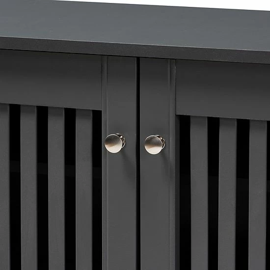 Baxton Studio Fernanda Charcoal Shoe Cabinet 5 Baxton Studio Fernanda Charcoal Shoe Cabinet - Image 5