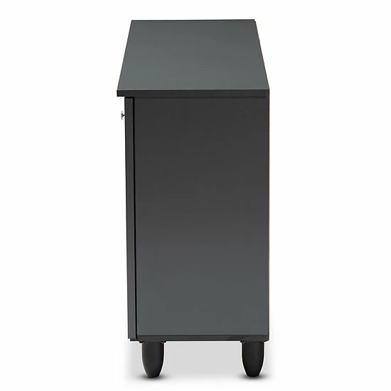 Baxton Studio Fernanda Charcoal Shoe Cabinet 6 Baxton Studio Fernanda Charcoal Shoe Cabinet - Image 6