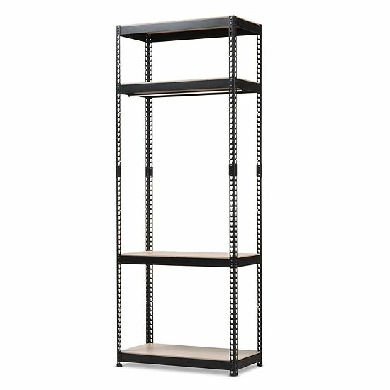Baxton Studio Gavin 3-Shelf Garment Rack White 2 Baxton Studio Gavin 3-Shelf Garment Rack White - Image 2