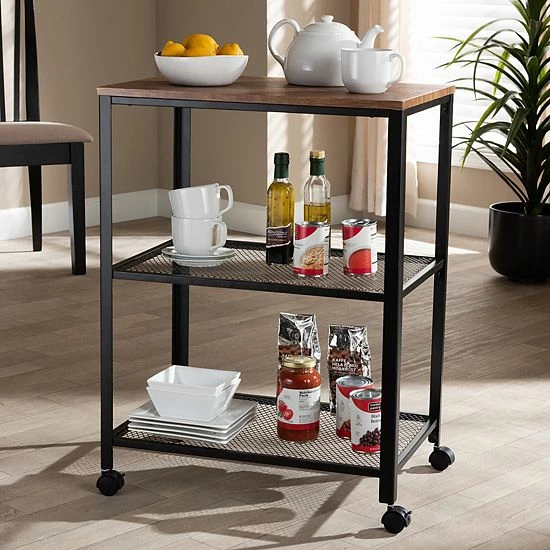 Baxton Studio Verna Kitchen Cart 2 Baxton Studio Verna Kitchen Cart - Image 2