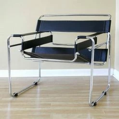 Baxton Studio Jericho Leather Accent Chair Black