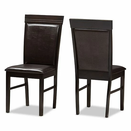 Baxton Studio Modern Espresso Faux-Leather Dining Chair 2-piece Set 1 Baxton Studio Modern Espresso Faux-Leather Dining Chair 2-piece Set