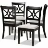 Baxton Studio Clarke Dining Chair 4-piece Set Sand Espresso