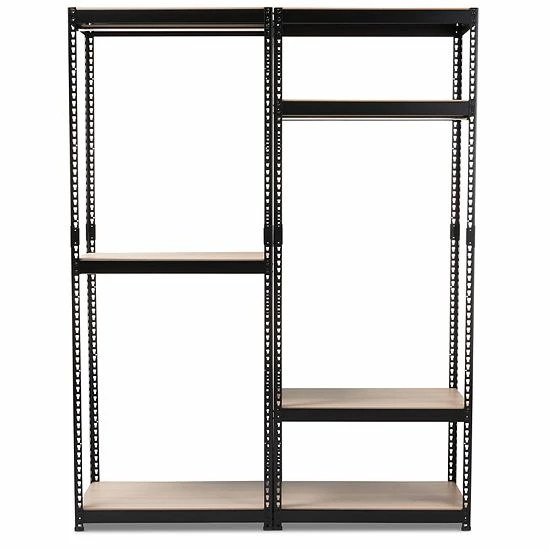 Baxton Studio Gavin 5-Shelf Garment Rack Black 4 Baxton Studio Gavin 5-Shelf Garment Rack Black - Image 4