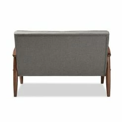 Baxton Studio Sorrento Mid-Century Modern Loveseat Gray -Baxton Studio Sales unnamed file 1125