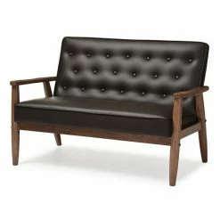 Baxton Studio Sorrento Mid-Century Modern Loveseat Gray -Baxton Studio Sales unnamed file 1126