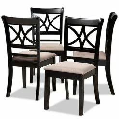 Baxton Studio Clarke Dining Chair 4-piece Set Sand Espresso -Baxton Studio Sales unnamed file 114