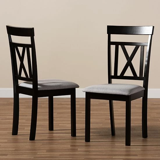 Baxton Studio Rosie Gray 2-pc. Dining Chair Set 5 Baxton Studio Rosie Gray 2-pc. Dining Chair Set - Image 5