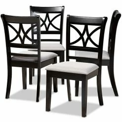 Baxton Studio Clarke Dining Chair 4-piece Set Sand Espresso -Baxton Studio Sales unnamed file 115