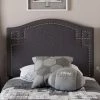 Baxton Studio Aubrey Upholstered Headboard Dark Gray