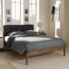 Baxton Studio Ember Mid-Century Upholstered Bed Dark Gray