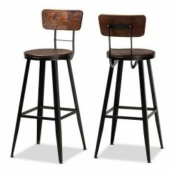 Baxton Studio Kenna Bar Stool 2-Piece Set