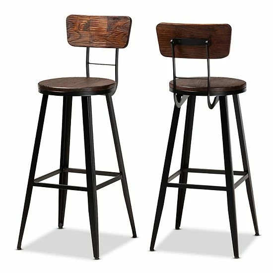 Baxton Studio Kenna Bar Stool 2-Piece Set 1 Baxton Studio Kenna Bar Stool 2-Piece Set