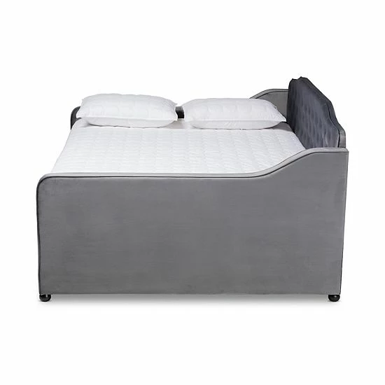 Baxton Studio Freda Daybed & Trundle Gray 4 Baxton Studio Freda Daybed & Trundle Gray - Image 4