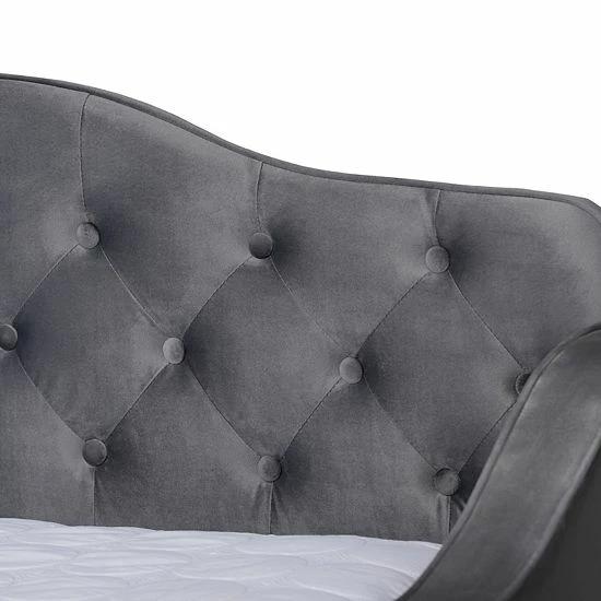 Baxton Studio Freda Daybed & Trundle Gray 5 Baxton Studio Freda Daybed & Trundle Gray - Image 5