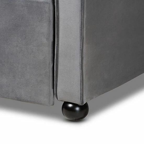 Baxton Studio Freda Daybed & Trundle Gray 6 Baxton Studio Freda Daybed & Trundle Gray - Image 6