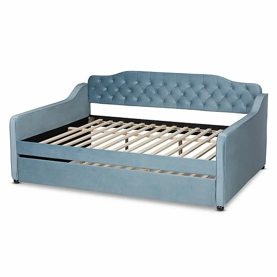 Baxton Studio Freda Daybed & Trundle Gray 9 Baxton Studio Freda Daybed & Trundle Gray - Image 9
