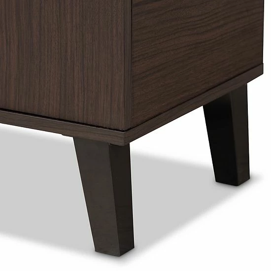 Baxton Studio Idina 2-Door Shoe Cabinet Walnut Gray Dark Brown 6 Baxton Studio Idina 2-Door Shoe Cabinet Walnut Gray Dark Brown - Image 6