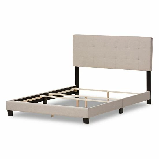 Baxton Studio Brookfield Contemporary Tufted Bed Gray 3 Baxton Studio Brookfield Contemporary Tufted Bed Gray - Image 3