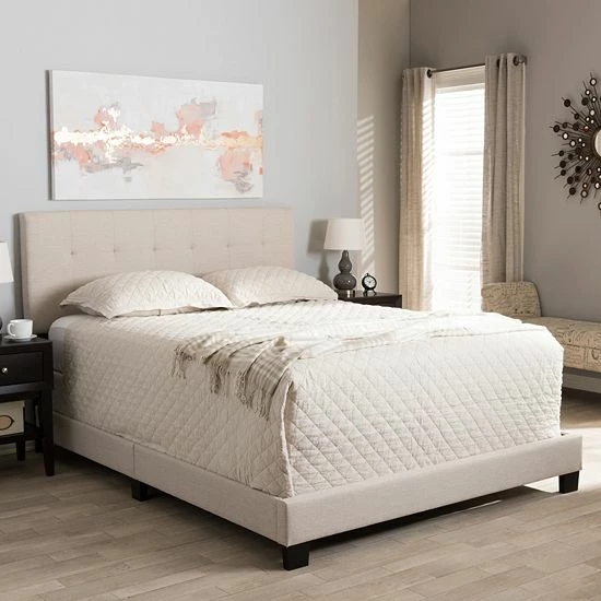 Baxton Studio Brookfield Contemporary Tufted Bed Gray 4 Baxton Studio Brookfield Contemporary Tufted Bed Gray - Image 4