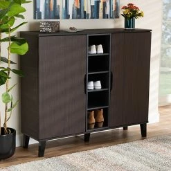 Baxton Studio Idina 2-Door Shoe Cabinet Walnut Gray Dark Brown 17 Baxton Studio Idina 2-Door Shoe Cabinet Walnut Gray Dark Brown -Baxton Studio Sales unnamed file 123
