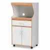 Baxton Studio Edonia White Kitchen Storage Cart