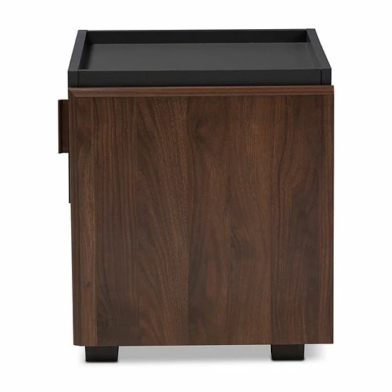 Baxton Studio Rikke Charcoal Nightstand 2 Baxton Studio Rikke Charcoal Nightstand - Image 2
