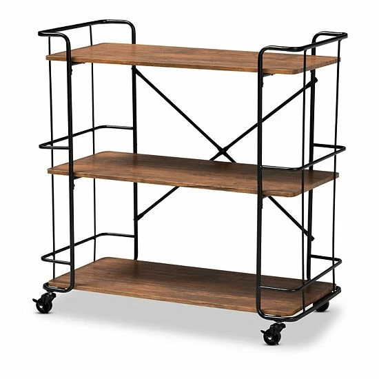Baxton Studio Neal Kitchen Cart 1 Baxton Studio Neal Kitchen Cart
