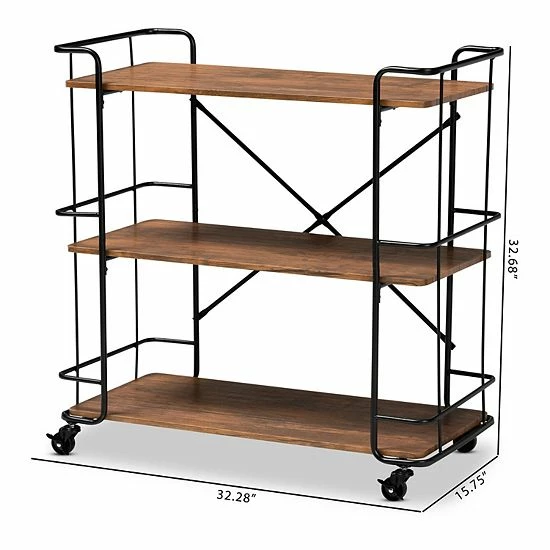 Baxton Studio Neal Kitchen Cart 7 Baxton Studio Neal Kitchen Cart - Image 7