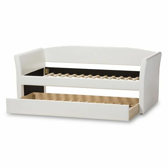 Baxton Studio Camino Contemporary Daybed & Trundle Light Beige 2 Baxton Studio Camino Contemporary Daybed & Trundle Light Beige - Image 2