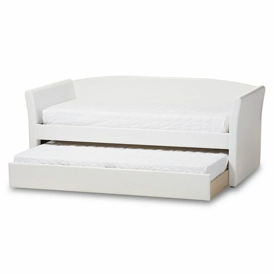 Baxton Studio Camino Contemporary Daybed & Trundle Light Beige 4 Baxton Studio Camino Contemporary Daybed & Trundle Light Beige - Image 4