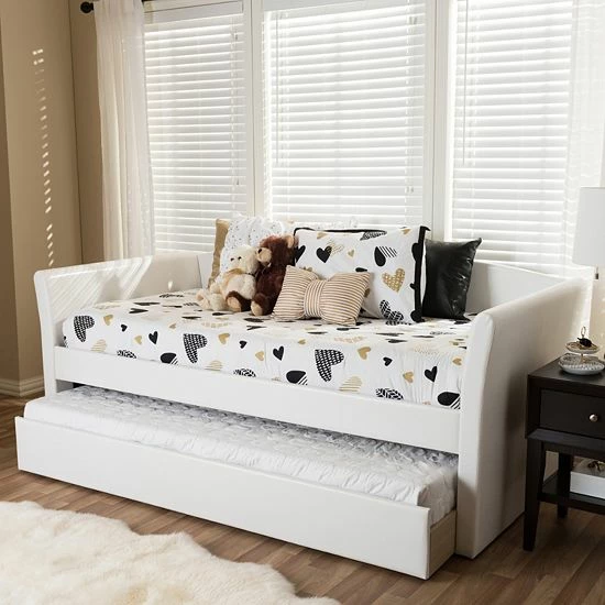 Baxton Studio Camino Contemporary Daybed & Trundle Light Beige 8 Baxton Studio Camino Contemporary Daybed & Trundle Light Beige - Image 8