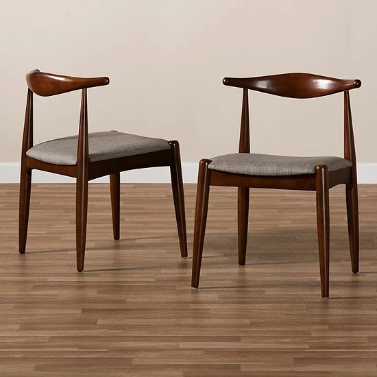 Baxton Studio Amato Grey 2-Piece Dining Chair Set 7 Baxton Studio Amato Grey 2-Piece Dining Chair Set - Image 7