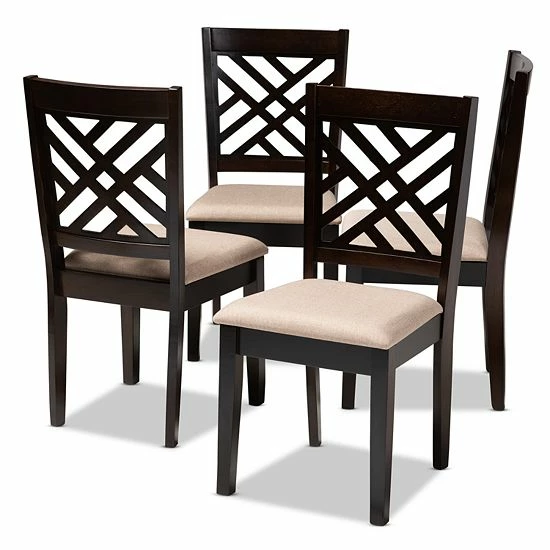 Baxton Studio Caron Dining Chair Set Brown 1 Baxton Studio Caron Dining Chair Set Brown