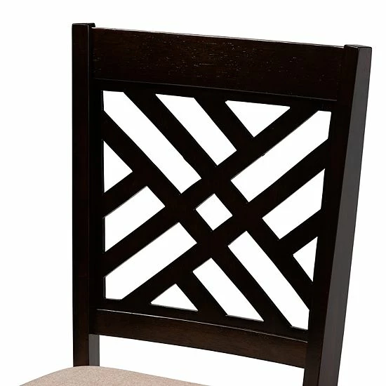 Baxton Studio Caron Dining Chair Set Brown 3 Baxton Studio Caron Dining Chair Set Brown - Image 3