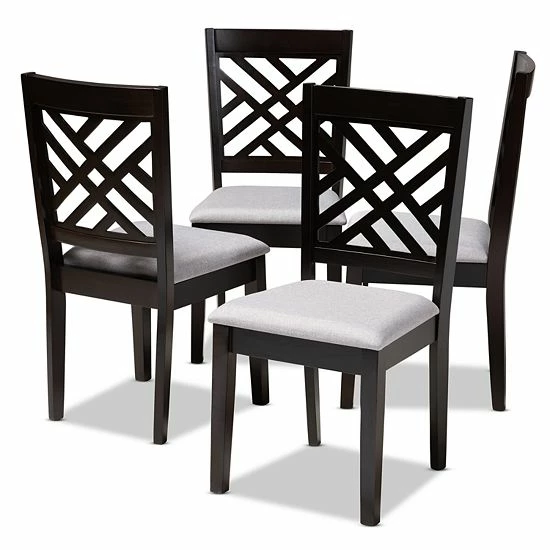 Baxton Studio Caron Dining Chair Set Brown 7 Baxton Studio Caron Dining Chair Set Brown - Image 7