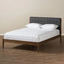 Baxton Studio Clifford Mid-Century Upholstered Bed Gray -Baxton Studio Sales unnamed file 1309