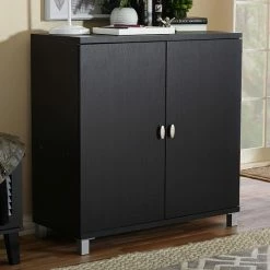 Baxton Studio Marcy Sideboard Storage Cabinet Dark Brown