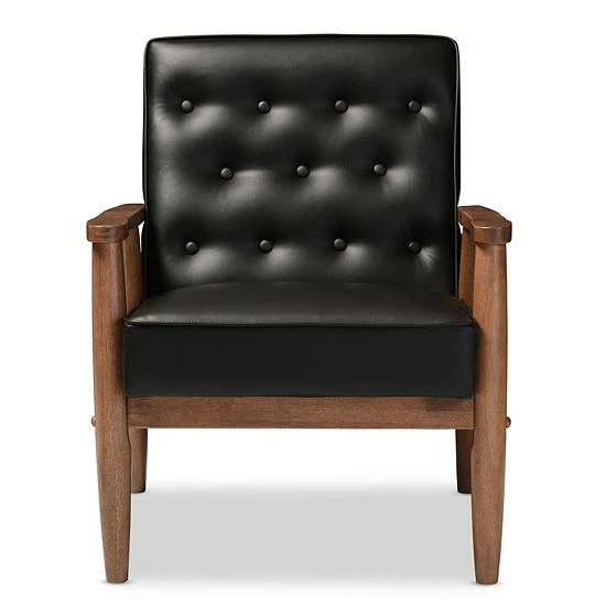 Baxton Studio Sorrento Mid-Century Modern Lounge Accent Chair Gray 3 Baxton Studio Sorrento Mid-Century Modern Lounge Accent Chair Gray - Image 3